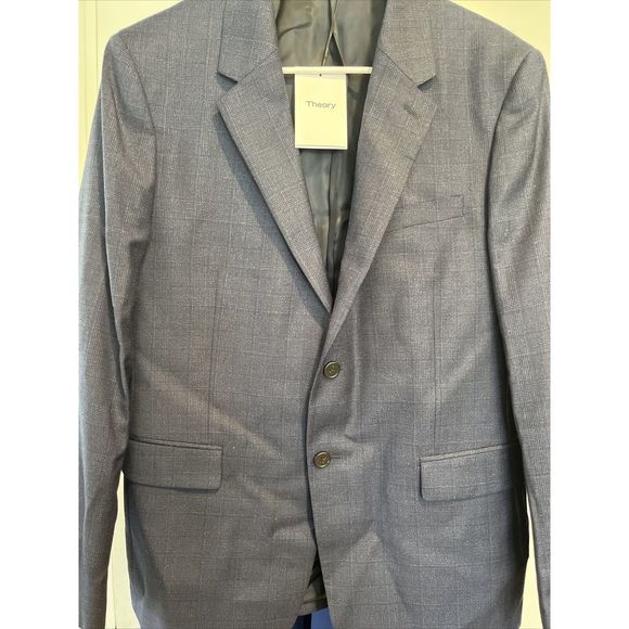 Theory Chambers Tonal Plaid Slim Fit Suit Jacket Baltic Multi Andes 42S 42 S - Picture 5 of 5